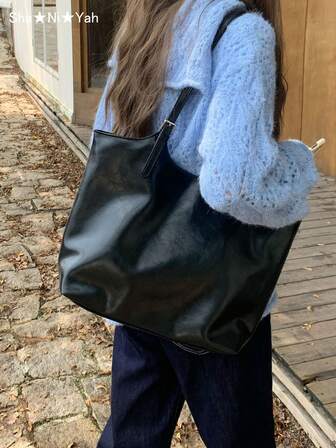 美拉德色复古别致通勤托特包，女士大容量单肩包，适合派对、宴会、短途旅行、送礼