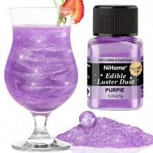 可食用闪光粉亮片珠光粉食品装饰撒粉，适用于饮料、葡萄酒、蛋糕、糖果、甜点、烘焙店、餐厅、素食 - 彩色 - 查看 13