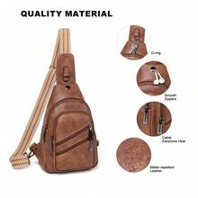 Leresas Sling Bag For Women Crossbody Purse Leather Crossbody Bag Fanny Pack Chest Bag For Travel Everyday Vacation - 棕色 - 查看 5