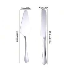 1pc/2pcs Custom Stainless Steel Cake Cutter Set, Wedding Cake Set, Suitable For Weddings, Birthdays, Anniversaries, Graduation Ceremonies, Bachelor Parties, Wedding Souvenirs, Multi-Functional,Anti-Mold,Ornamental,Exquisite,Stylish,High-Quality,Adorable,Modern,Custom,Unique,Personalized,