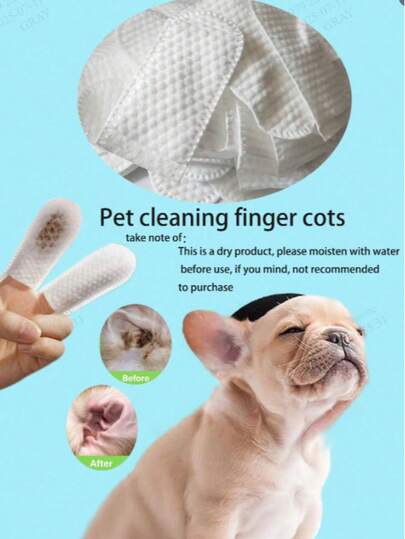 20/50/100pieces Of Gentle Pet Ear And Tooth Cleaning Pearl-Patterned/Non-Woven Dry Wipe Sheets (Without Water, Dry Sheet-Like) – Dog-Specific Disposable Cleaning Finger Covers That Relieve Unpleasant Odors, Clean Pet Ear Wax, Teeth, Eyes, And Fur (Packaged In An Bag)