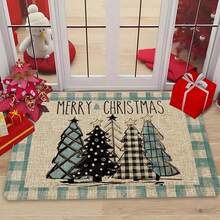 1/2/3pcs Buffalo Plaid Christmas Tree "Merry Christmas" Kitchen Mat Set, Subtle Winter Home Decor Kitchen Carpet - Multicolor - View 17