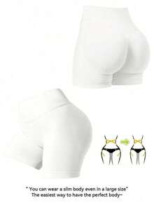 High-Waisted Tummy-Control Shorts, Hidden Scrunch Butt Lifting Pants, Cycling Shorts Curve, Women Boyshorts, Waist Trainer, Curve Plus, Black Shorts, Tight Shorts, Gym Shorts Woman, Women Boyshorts - 白色 - 查看 6