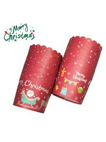 25pcs Christmas Baking Cups - Random Styles, Oil-Proof & Heat-Resistant Cupcake Liners, Suitable For Christmas, Mother's Day, Birthday And Wedding Party Baking Supplies, Christmas Themed - Multicolor - View 4