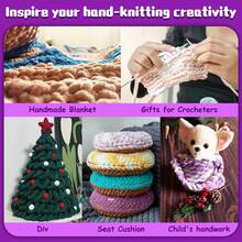 250g/50g Chunky Chenille Yarn For Hand Knitting,Fluffy Soft Jumbo Yarn By Circular Needle & Crochet Hook,Super Bulky Big Yarn For Chunky Blanket,Large Thick Arm Knitting Yarn, DIY For Arm Knit Blanket Cushion Bed Sofa Home Decor - Multicolor - View 10