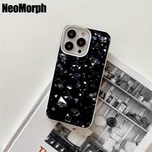Fundas y carcasas protectoras para teléfono con diseño de flash negro y orificios grandes. Compatibles con phone 16 Pro Max, 16, 15 Pro, 14, 14 Plus/14 Pro Max, 13, 13 Pro, 12 Pro, 11/11 Pro. Regalos para cumpleaños y festividades - Negro - Ver 6