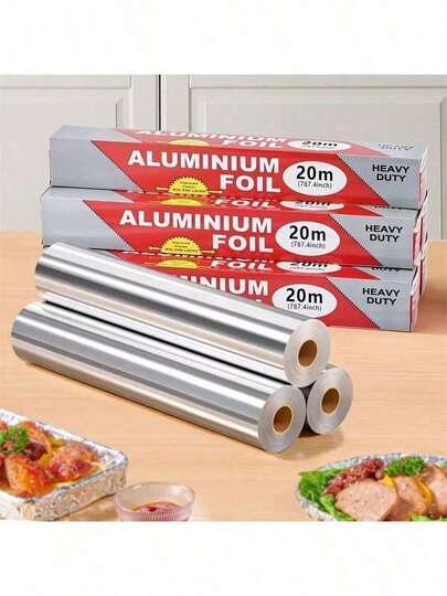 1 Rollo de papel de aluminio grueso, papel de aluminio multiusos para barbacoa, freidora de aire, horno, especial antiadherente, perfecto para el hogar, restaurante, fiesta al aire libre, cocción de barbacoa al aire libre, resistente a altas temperaturas, antigrasa, fácil de transportar, mantiene la frescura, retiene la humedad