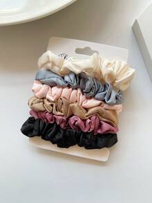 6 chiếc dây buộc tóc bằng satin mềm mại dành cho nữ, màu đen, trắng, nâu, hồng, cỡ trung bình, thời trang đa năng, thanh lịch, kiểu dáng tối giản cổ điển Pháp, màu trơn, phù hợp cho các hoạt động hàng ngày, thường ngày, dự tiệc, đi làm, đi biển, du lịch, buộc tóc đuôi ngựa, búi tóc, rửa mặt, trang điểm, phụ kiện trang phục, phụ kiện tại nhà, phòng tập thể dục, phụ kiện tóc nữ, dây chun, phụ kiện tóc tại nhà, phụ kiện làm đẹp - Nhiều màu - Xem 2