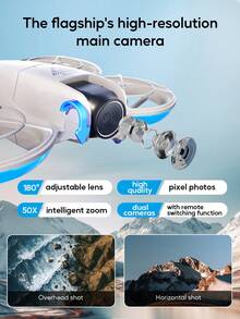 AXNEN 2026 Upgraded E69 Drone With Dual Cameras, Equipped With FPV Transmitter Remote Control, Speed Adjustment, Optical Flow Hovering, Cool Lighting, Headless Mode, One-Key 360° Flip, Easy For Beginners - Perfect Gift For Halloween And Christmas.