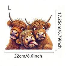 1 pieza/2 piezas/3 piezas Parche de plancha con diseño de vaca de las tierras altas Parche de transferencia de calor DIY Pegatina de transferencia de calor lavable Diseño de parche de transferencia de calor personalizado Decoración de primavera y verano para ropa - Multicolor - Ver 2