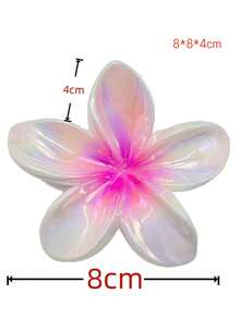 6pcs/1pc Multi-Functional Egg-Shaped Floral Hair Claw Clips, Hair Accessories, Headpieces, Tropical Print, Boho Style, Casual, Party, Streetwear, ABS Plastic Hair Claws, Hair Clips, Suitable For All Seasons, Can Securely Fix Buns, Firmly Hold Hair, Suitable For Women & Girls Daily Use, Festivals, Parties, Gifts, Non-Slip, Suitable For Thick & Thin Hair Flower Hair Clip Summer - Multicolor - View 5