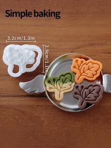 秋季烘焙模具 - 可爱的秋季饼干模具，包含橡树、栗树、枫树和银杏叶图案 - 适用于感恩节、万圣节和圣诞节的饼干模具 - 易于清洁的饼干装饰工具，适合家庭烘焙师和专业糕点师 - 非常适合制作饼干、糕点和糖果 - 秋季厨房装饰、季节性烘焙工具、节日设计、厨房用具、甜点模具、节日装饰品 - 白色 - 查看 4