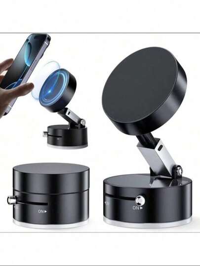 [Soporte de teléfono móvil con succión fuerte] Soporte magnético de succión de vacío de un solo botón para teléfono móvil, portátil y fácil de usar, succión fuerte, móvil, plegable y extensible, adecuado para vidrio de coche, pantalla de doble cara, adhesión compatible con iPhone, teléfono Android, regalo para cumpleaños, familia, amigos, accesorios de coche, soporte de teléfono de coche