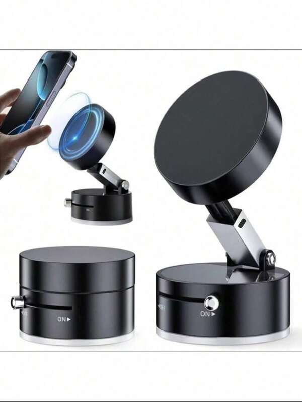 [Soporte de teléfono móvil con succión fuerte] Soporte magnético de succión de vacío de un solo botón para teléfono móvil, portátil y fácil de usar, succión fuerte, móvil, plegable y extensible, adecuado para vidrio de coche, pantalla de doble cara, adhesión compatible con iPhone, teléfono Android, regalo para cumpleaños, familia, amigos, accesorios de coche, soporte de teléfono de coche