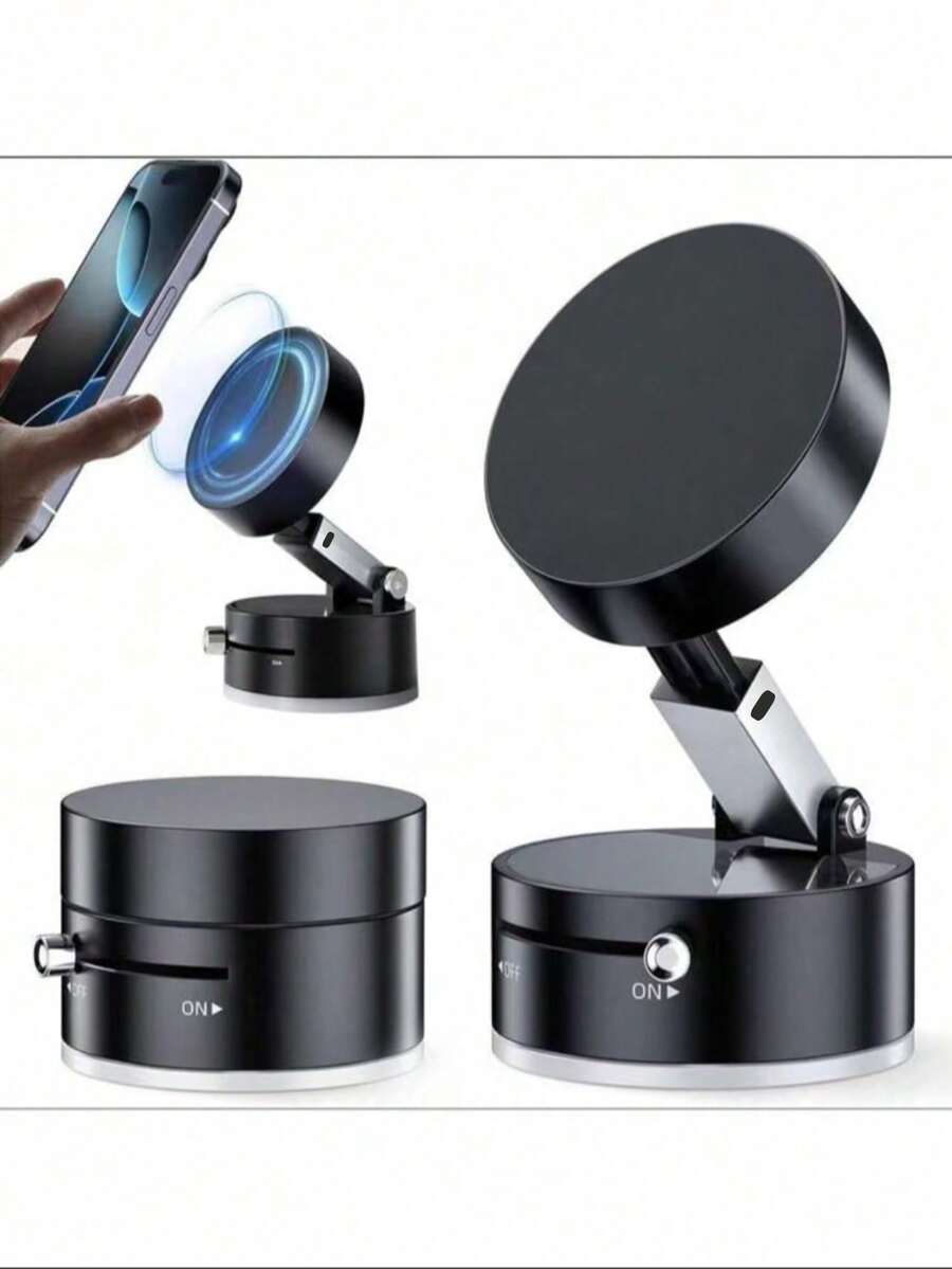 [Soporte de teléfono móvil con succión fuerte] Soporte magnético de succión de vacío de un solo botón para teléfono móvil, portátil y fácil de usar, succión fuerte, móvil, plegable y extensible, adecuado para vidrio de coche, pantalla de doble cara, adhesión compatible con iPhone, teléfono Android, regalo para cumpleaños, familia, amigos, accesorios de coche, soporte de teléfono de coche