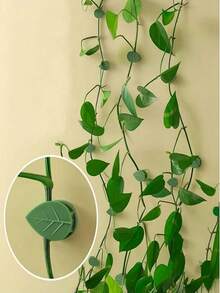 1 peça/2 peças Dispositivo de Fixação de Roupão em Forma de Folha Verde, Artesanato de Parede para Escalada de Plantas Verdes, Clipe de Fixação de Videira de Melancia, Dispositivo de Fixação de Plantas Verdes Sem Rastro, Estrutura de Suporte de Tração, Adequado para Decoração de Jardim Interno e Externo
