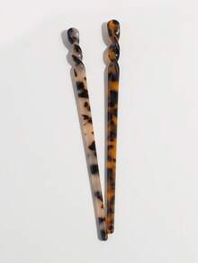 4个女士时尚优雅醋酸纤维发夹，适合日常佩戴、盘发、发型设计、发饰、头部配饰 - 彩色 - 查看 3