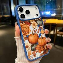 Funda de teléfono anti-caída, ultra delgada, transparente y colorida, compatible con iPhone 17 Pro Max, 16, 16e, 15 Plus, 14, 13, 12, 11, XS Max, XR, con diseño de flores de otoño, resistente a los arañazos y no amarillento, de alta calidad y material duradero, como regalo para usuarios de smartphone - Azul - Ver 2