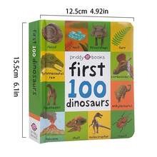 Lachilly First 100 Words/数字/颜色/爱/动物/卡车/自然和恐龙英语词汇书，儿童启蒙英语学习书，适合家庭和学校课堂的英语教材