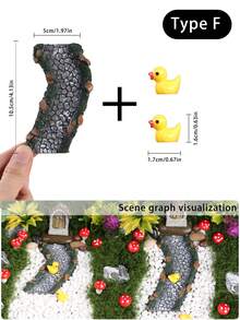 1 Mini Outdoor Stepping Stone Step With 2 Ducklings, Suitable As Accessories For Miniature Models, Miniature Landscapes, And Fairy Gardens. It Is Very Suitable For Miniature Houses, Dollhouse Miniature Models, DIY Handmade Park Paths, And Miniature Landscapes As Landscape Materials