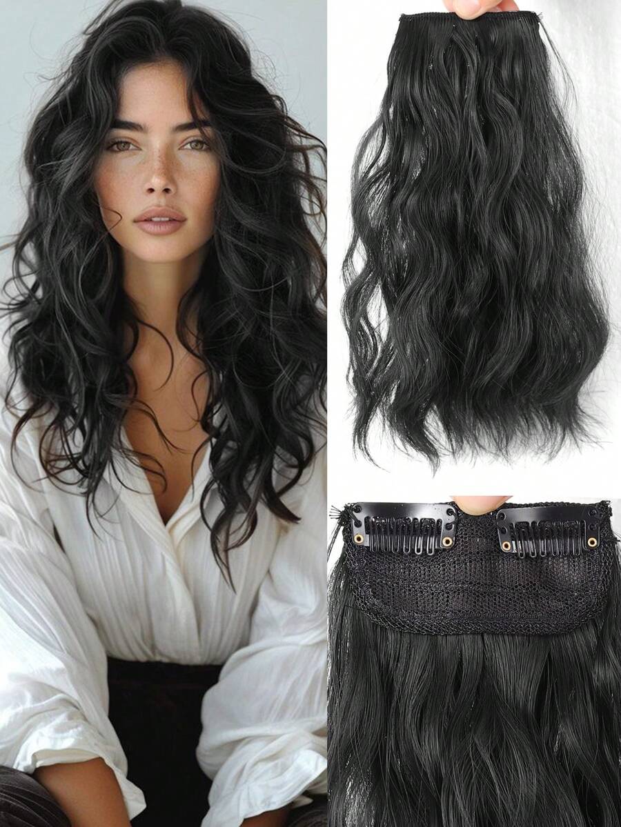 Women Water Wave Hair Extensions Clip 10inch/14inch Clip In Hair Extensions Natural Invisible Hair Piece Suitable Thinning Hair Increase Hair Volume