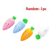 1pc/4pcs Carrot Shaped Single Hole Pencil Sharpener, Cute Carrot Design Manual Pencil Sharpener, Random Color And Style, Cartoon Style Handheld Pencil Sharpener, Suitable For School And Office Use, For Pencils And Cosmetic Pencils, Compact Pencil Sharpener For Students, Desktop Decor Portable Pencil Trimmer, Children's Learning Supplies Prize, Favorite Reward Gift For Boys, Girls, School Supplies