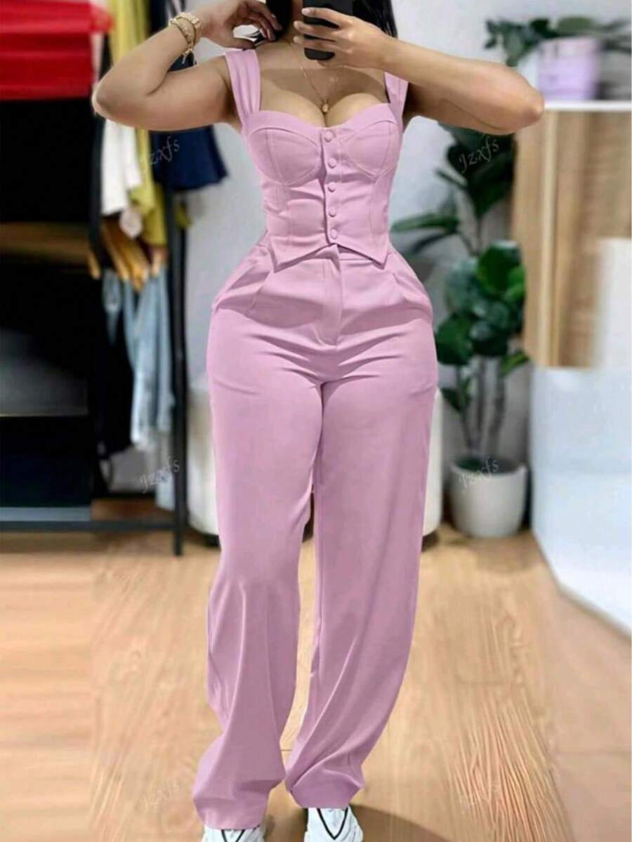 Women Two-Piece Outfits - Dusty Pink - View 1