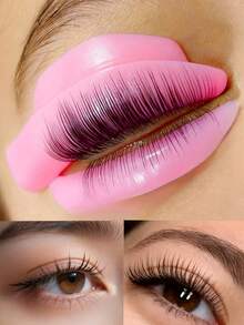 7pcs Reusable Eyelash Lift Kit, Includes Eyelash Perm Pad, Silicone Eyelash Lift Pads, Eyelash Curler, Applicator, Eyelash Assist Tools, Eyelash Perm Solution, Silicone Eyelash Curler, Eyelash Lift Rod, Makeup Beauty Tools - Baby Pink - View 1