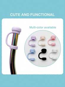 6 件/2 件吸管盖可重复使用硅胶吸管盖，兼容 杯防溢漏塞防溅防尘吸管盖，返校必备，硅胶吸管盖防尘杯配件 - 無色 - 查看 6