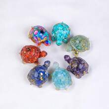 1 件天然水晶石龟雕像灵气石龟雕像护身符风水雕塑适用于家居办公室装饰圣诞礼物 - 海龜 - 查看 3