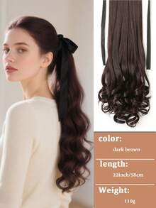 Tóc giả buộc đuôi ngựa bằng sợi tổng hợp, kích thước 14in/18in/22in, thích hợp cho phụ nữ đội trong dịp Giáng sinh và Halloween. - màu nâu - Xem 15