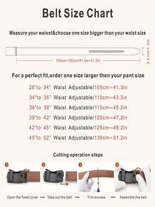 WilliamPOLO Genuine Leather Belt For Men, High-End Brand Trouser Belt With Automatic Buckle, Suitable For Young Business Men - Adjustable Length - Multicolor - View 10