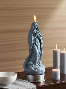 1 Khuôn nến silicon 3D hình Chúa Jesus, Đức Mẹ Maria và Thiên thần dùng để làm nến tôn giáo/thạch cao/nhựa/xà phòng thủ công DIY - Bền bỉ với các chi tiết chính xác, lý tưởng cho lễ Phục sinh/Giáng sinh/Lễ rửa tội/Đám cưới & Trang trí nhà cửa/Nhà thờ, Dễ dàng tháo khuôn - trắng - Xem 3