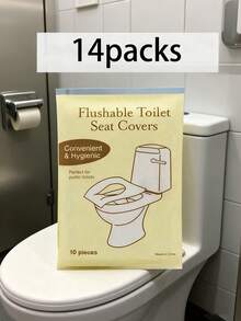 20/30/40/50/60/70/80/90/100片装，10片/包一次性马桶座垫，水溶性便携式马桶座垫，便携式旅行和商务马桶垫，马桶盖，飞机旅行、露营必备配件，浴室用品，浴室用品 - 白色 - 查看 39