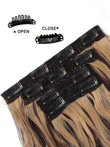 Clip In Hair Extensions 4 PCS/Set 12 Inch Short Water Wave Hair Extension For Women Heat-ResistantSynthetic Hair Extensions Hairpieces