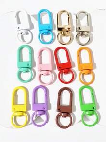 10pcs/30pcs Metal Lobster Claw Clasp, Swivel Keychain Clip Hook, DIY Keychain Craft, Jewelry Making Connector, Random Color - Keychain Claw Buckle - View 3