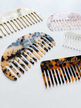 Christmas Gifts, Custom Travel Hair Combs Carved Wide-Tooth Combs Bridesmaid Gifts Unique Wedding Gifts Wedding Party Gifts Personalized Combs