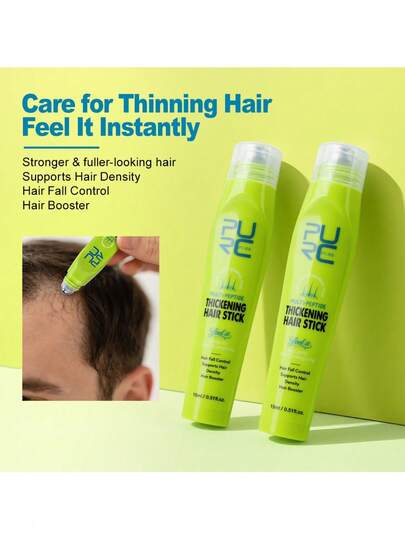 PURC Peptide Hair Thinning Care Stick, Smooth, Voluminous, Glossy, Portable Scalp Care Essence With Roller Ball