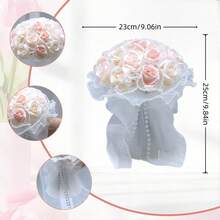 1pc Wedding Bouquets For Bride Bridesmaid, Round Holding Bouquet Throw Toss Artificial Rose Flower Bunch For Wedding, Hand Holding Flower Bouquet For Valentines Day Decor, Party Supplies And Home Decor - 樣式2 - 查看 6