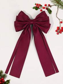 1 دبوس شعر فيونكة ذيل طويل من الساتان للبنات، فيونكة شعر أنيقة بلون صلب مناسبة للاحتفالات والحفلات العائلية والاستخدام اليومي والعطلات، هدية للبنات المراهقات، إكسسوار شعر فينتاج