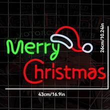 Merry Christmas Neon Sign, Letter Shaped Decorative Light, Indoor Holiday Atmosphere Lamp