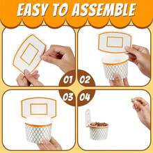 12 pahare de hârtie pentru gustări cu tematică de baschet - Pahare de hârtie de unică folosință în tematică de baschet, perfecte pentru decorațiuni de petrecere cu tematică de baschet, cadouri de ziua de naștere, pentru gustări și alimente mici. Pahare convenabile de unică folosință adaugă o atmosferă sportivă plină de viață petrecerilor cu tematică de baschet. - Multicolor - Vizualizare 2