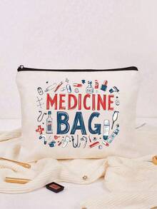 Neue tragbare Aufbewahrungstasche - Mini Kosmetiktasche, Kulturbeutel, Erste-Hilfe-Set, Reiseaccessoires, tragbare Reise-Kulturtasche mit Reißverschluss, Strand-Kulturtasche, bedruckte Aufbewahrungstasche, Datenkabel-Aufbewahrungstasche, der Luftfahrtstandard-konformen Kosmetiktasche; kann Medikamente, Erste-Hilfe-Artikel usw. aufbewahren.