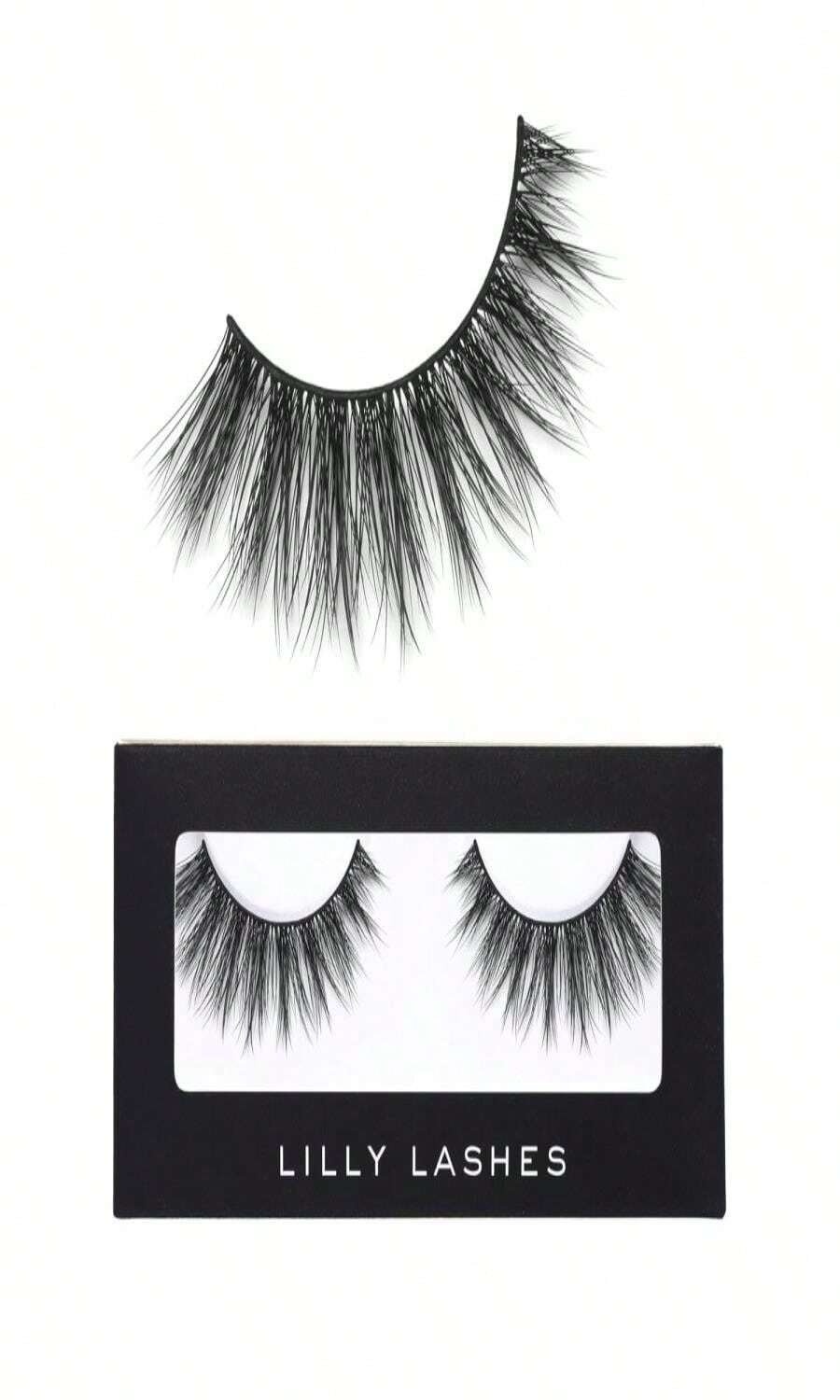 Lilly Lashes Premium Synthetic Lashes Houston, Fake Eyelashes Natural Look, Bold Full Bodied Natural Look, False Lashes, Vegan Strip Lash, Reusable Up To 10 Wears, 15mm - ColorD - 查看 1