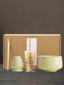 1pc/4pcs/7pcs Ceramic Matcha Bowl Set, Includes Matcha Whisk Holder, Matcha Whisk, Matcha Scoop, Japanese Tea Ceremony Set Gift Box