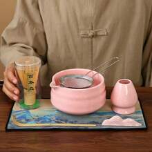 1pc/4pcs/7pcs Ceramic Matcha Bowl Set, Includes Matcha Whisk Holder, Matcha Whisk, Matcha Scoop, Japanese Tea Ceremony Set Gift Box