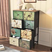 Caluself Cassettiera con 5/7/8/9 cassetti in tessuto, mobiletto portaoggetti, credenza con cassetti in tessuto, cassettiera per cucina, ufficio, corridoio, mobile TV con cassetti in tessuto, con robusta struttura in acciaio, stile bohémien - Blu - Visualizzare 5