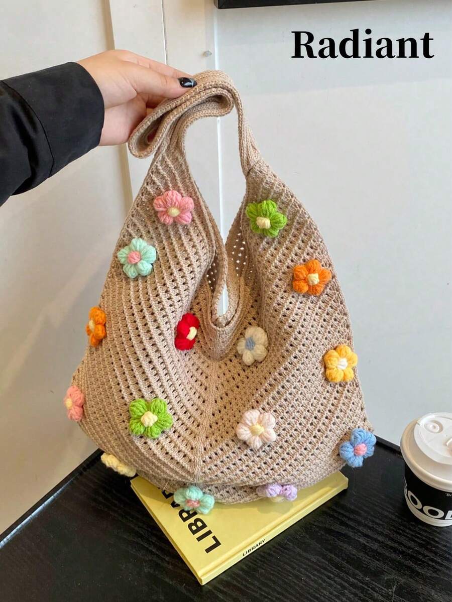 Túi tote bằng rơm kiểu dáng thường ngày mùa hè, túi xách đeo vai cỡ lớn dành cho nữ, túi mua sắm.