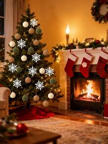 9 pezzi - Palline di Natale in velluto, 8cm, palline di Natale con effetto vellutato, decorazioni natalizie, decorazioni per albero di Natale, decorazioni per feste di famiglia, ornamenti natalizi da appendere per la casa, decorazioni natalizie, matrimonio, regalo di Natale (Marrone, Verde, Beige)