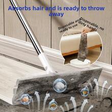1pc Japanese Style Disposable Dust Collection Mop, Detachable Static Dust Sheets, Slouchy Dusting Paper Mop With Iron Rod Handle, Lightweight & Bendable, Multi-Surface Static Cleaning, For Hardwood/Tiles/Laminate Floors, Home Cleaning Essentials, Disposable Mop, Dust Mop, Static Duster, Floor Cleaning Tools, Quick Clean Solutions